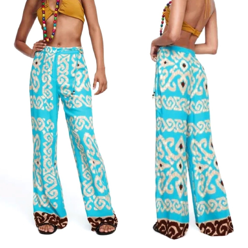 Zara High Waist Bohemian Spring/Summer Trousers